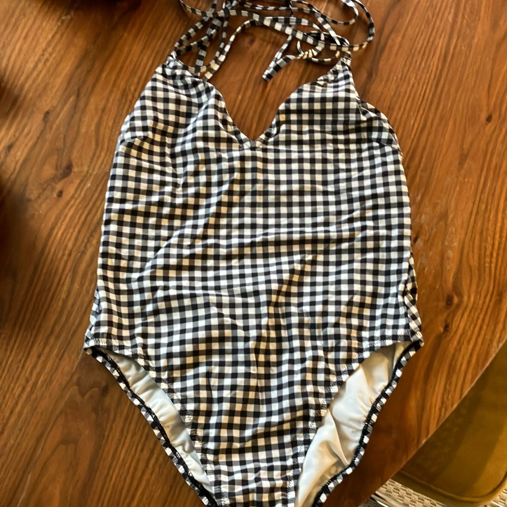 Swim Gingham Black and White Swimsuit